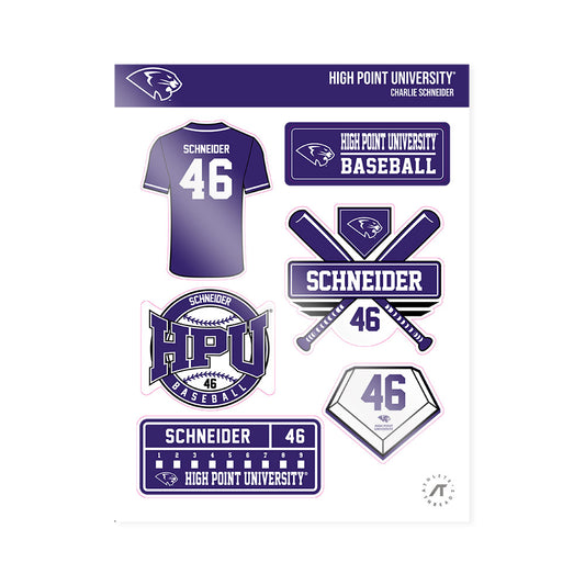 High Point - NCAA Baseball : Charlie Schneider - Sticker Sheet-0