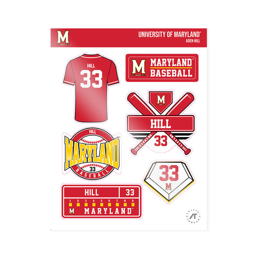 Maryland - NCAA Baseball : Aden Hill - Sticker Sheet-0