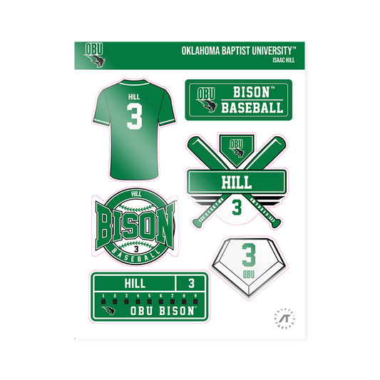 OKBU - NCAA Baseball : Isaac Hill - Sticker Sheet-0