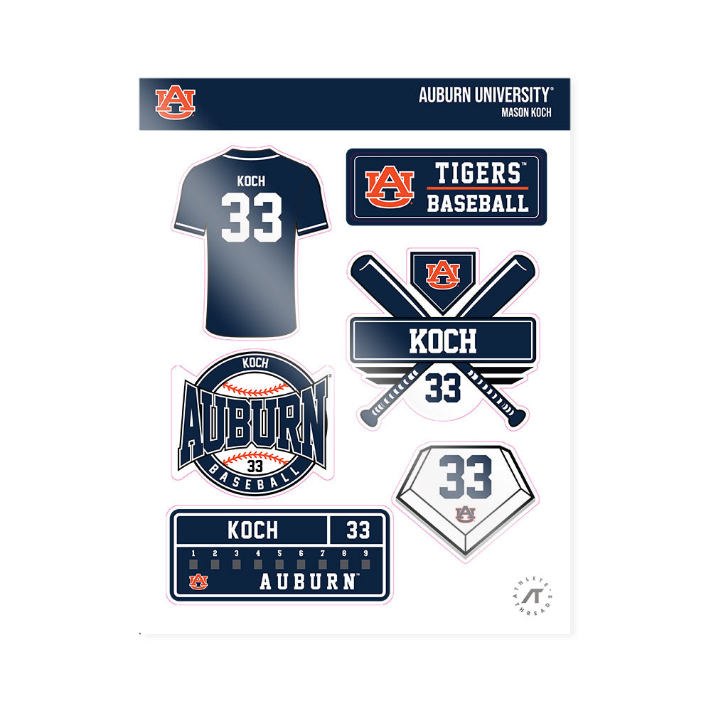 Auburn - NCAA Baseball : Mason Koch - Sticker Sheet-0