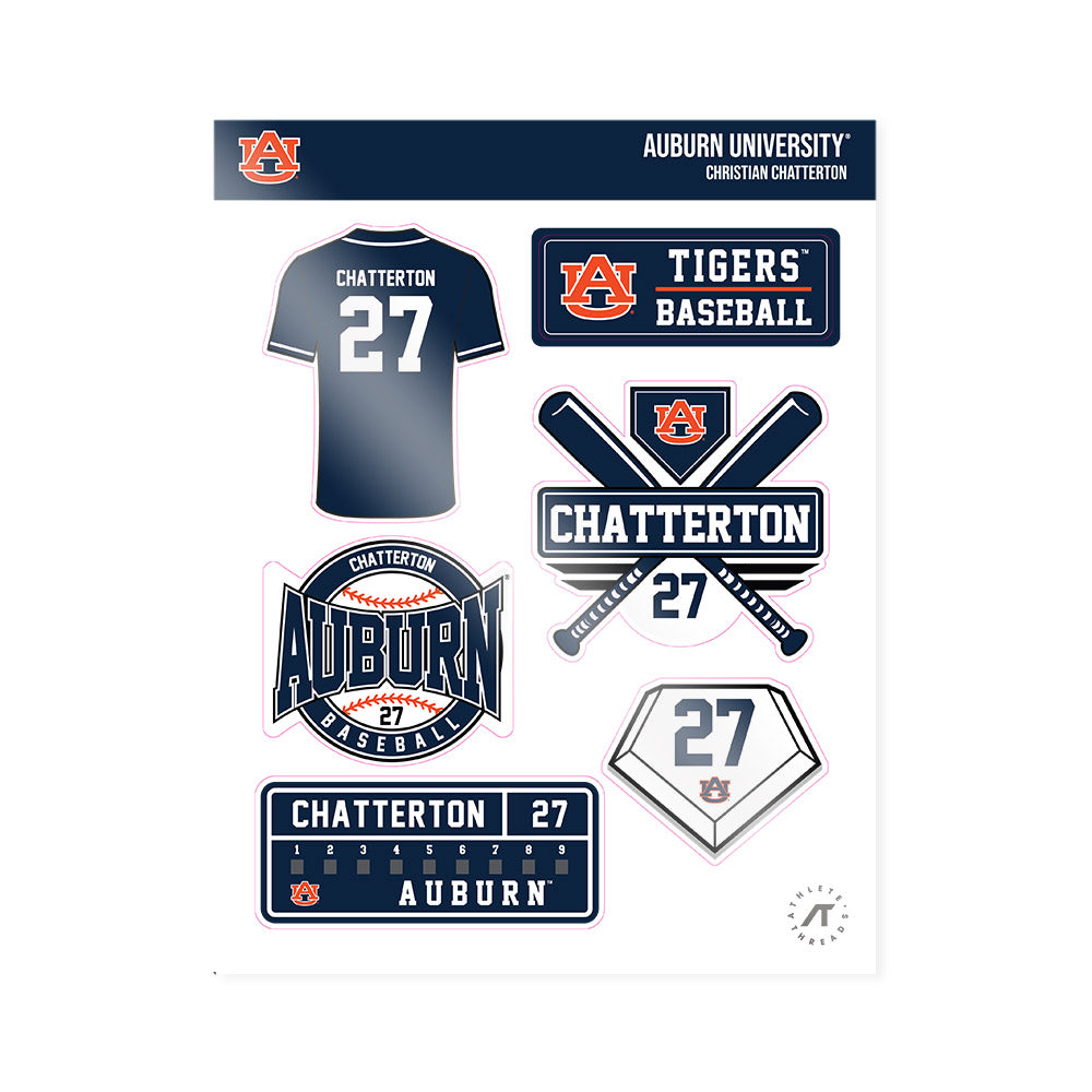 Auburn - NCAA Baseball : Christian Chatterton - Sticker Sheet-0