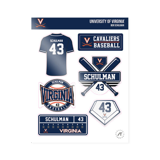 Virginia - NCAA Baseball : Ben Schulman - Sticker Sheet-0
