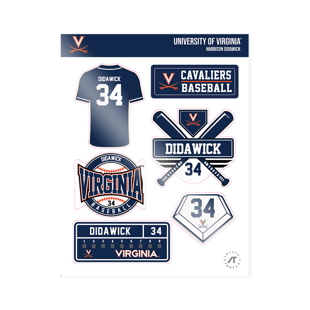 Virginia - NCAA Baseball : Harrison Didawick - Sticker Sheet-0