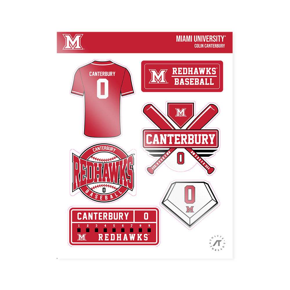 Miami of Ohio - NCAA Baseball : Colin Canterbury - Sticker Sheet-0