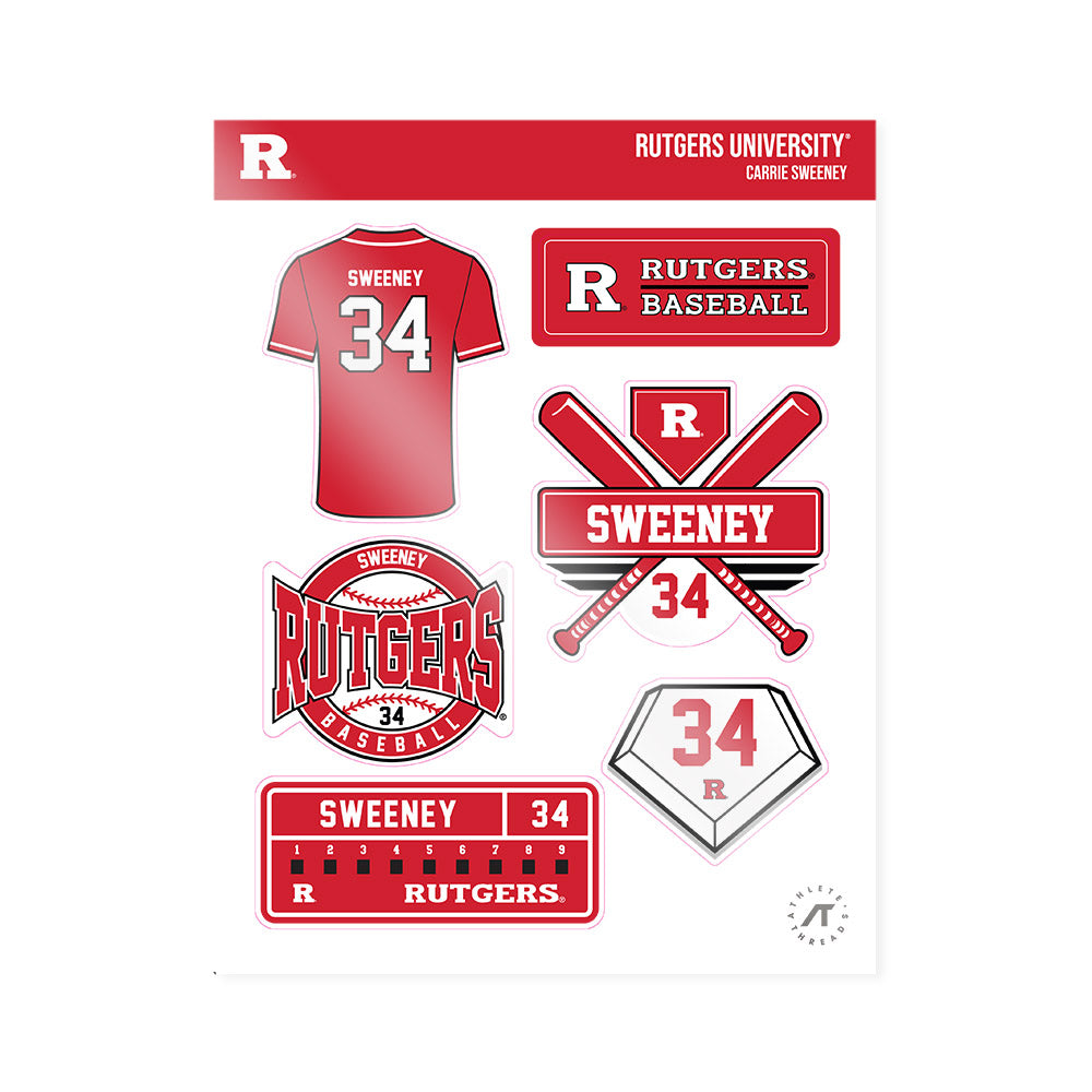 Rutgers - NCAA Baseball : Carrie Sweeney - Sticker Sheet-0