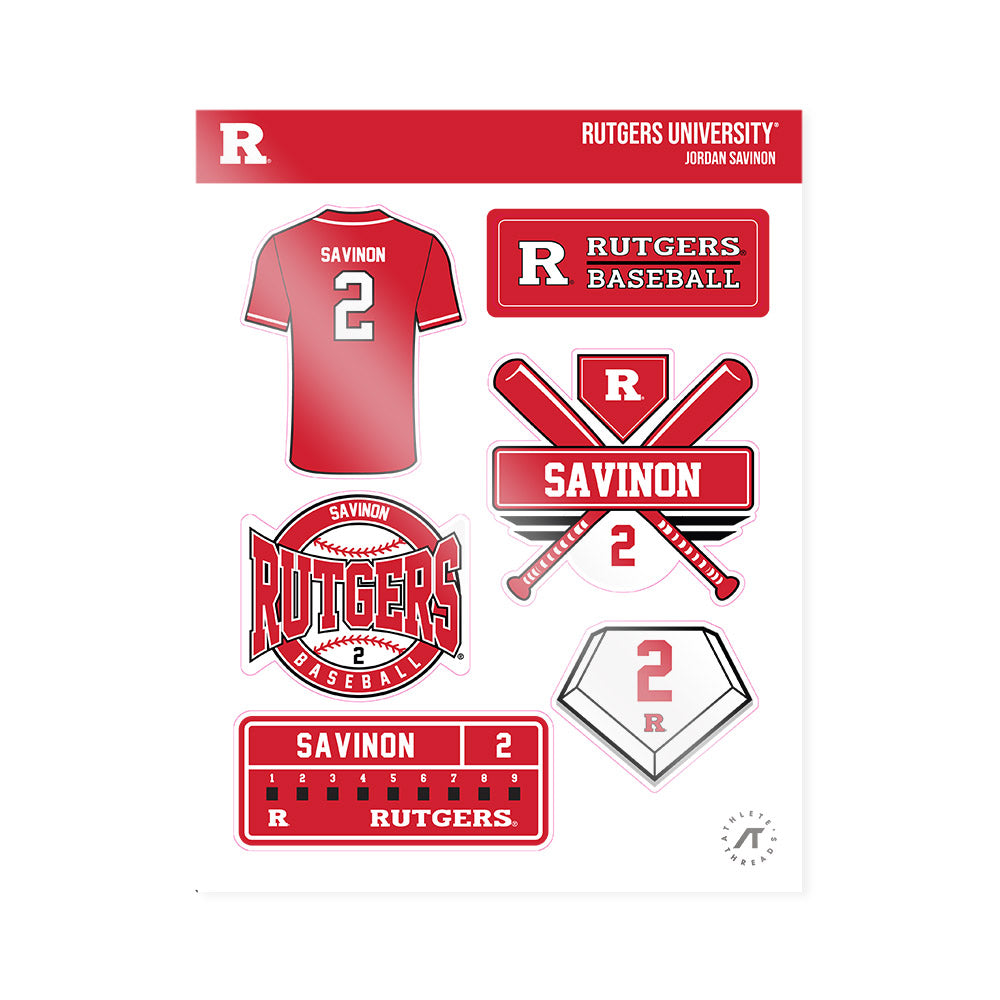 Rutgers - NCAA Baseball : Jordan Savinon - Sticker Sheet-0