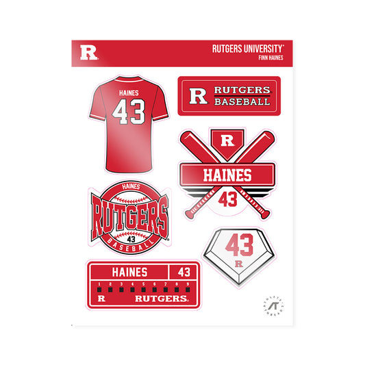 Rutgers - NCAA Baseball : Finn Haines - Sticker Sheet-0