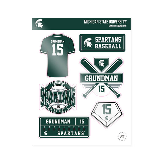 Michigan State - NCAA Baseball : Gannon Grundman - Sticker Sheet-0
