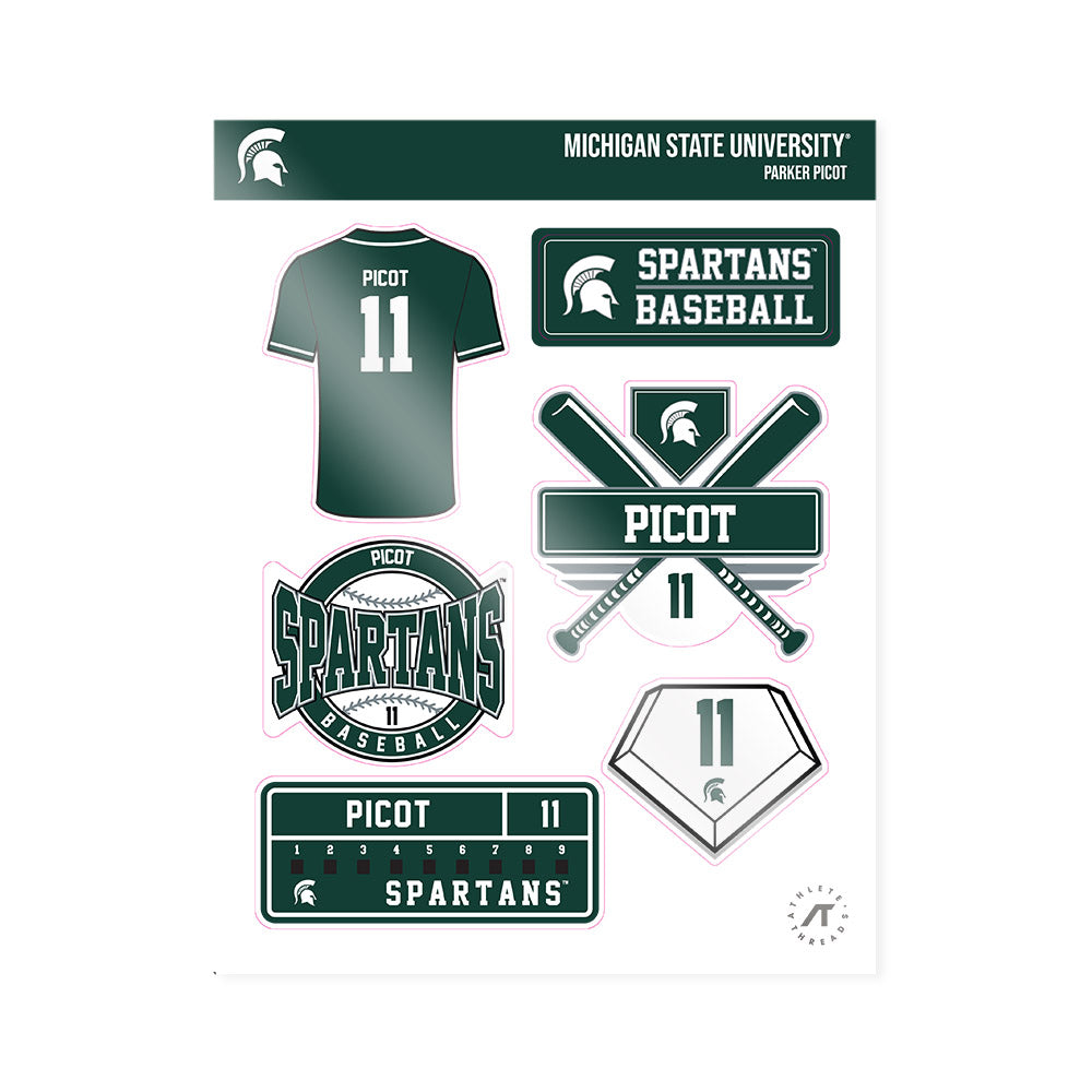 Michigan State - NCAA Baseball : Parker Picot - Sticker Sheet-0