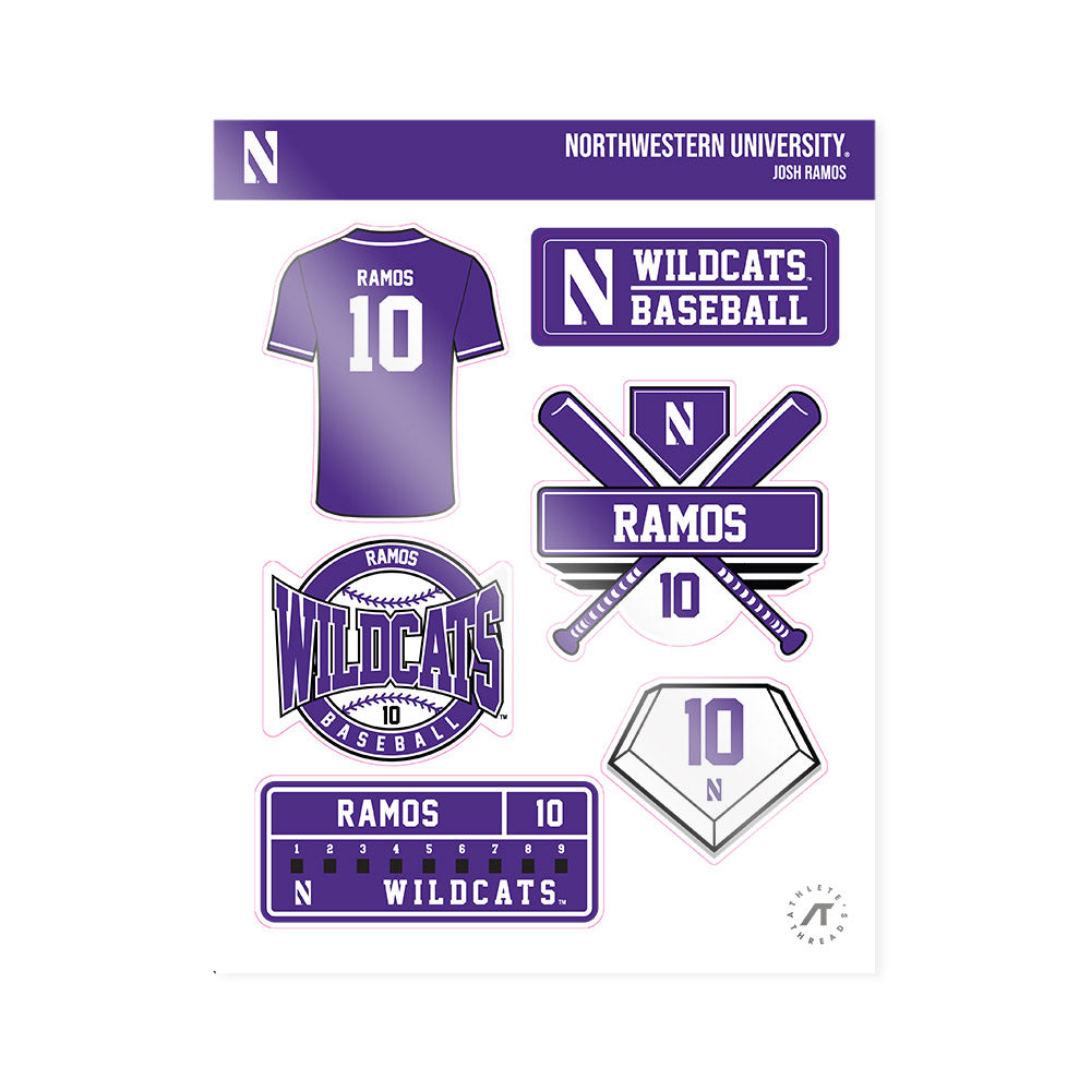 Northwestern - NCAA Baseball : Josh Ramos - Sticker Sheet-0