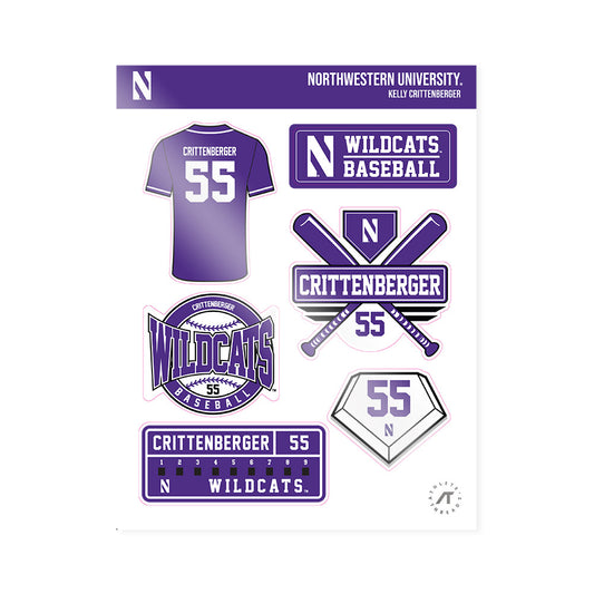 Northwestern - NCAA Baseball : Kelly Crittenberger - Sticker Sheet-0