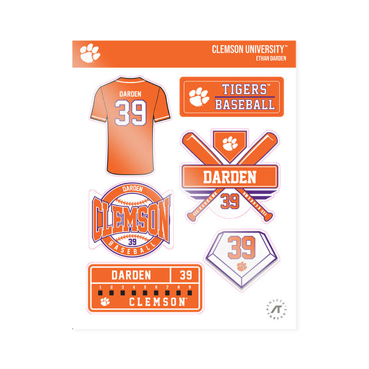 Clemson - NCAA Baseball : Ethan Darden - Sticker Sheet-0