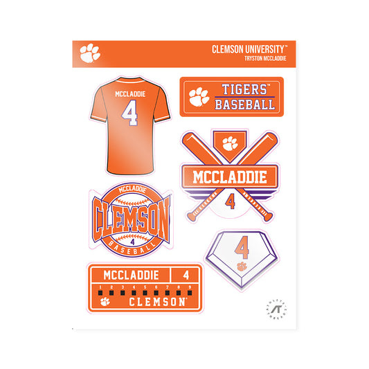 Clemson - NCAA Baseball : Tryston McCladdie - Sticker Sheet-0