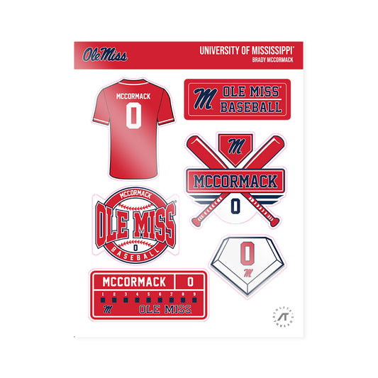 Ole Miss - NCAA Baseball : Brady McCormack - Sticker Sheet-0