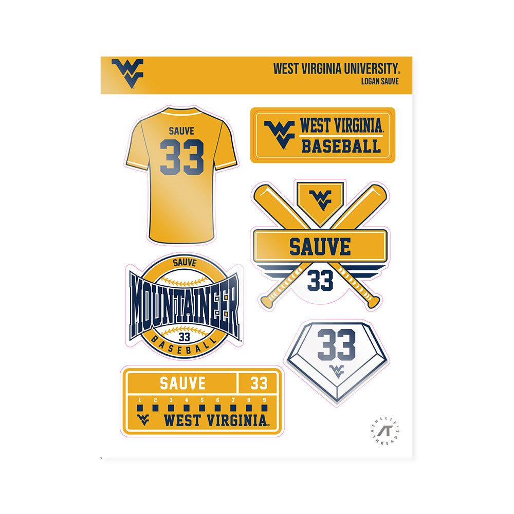 West Virginia - NCAA Baseball : Logan Sauve - Sticker Sheet-0