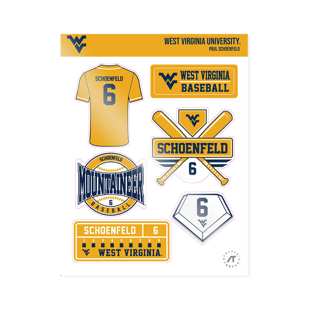 West Virginia - NCAA Baseball : Paul Schoenfeld - Sticker Sheet-0