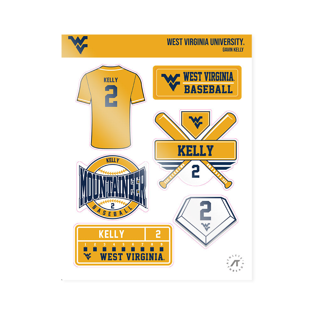 West Virginia - NCAA Baseball : Gavin Kelly - Sticker Sheet-0