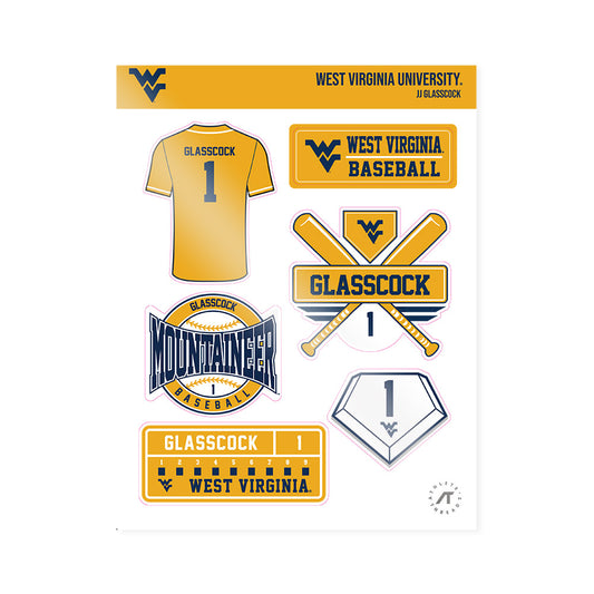 West Virginia - NCAA Baseball : JJ Glasscock - Sticker Sheet-0