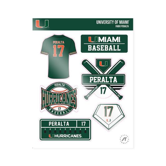 Miami - NCAA Baseball : Fabio Peralta - Sticker Sheet-0