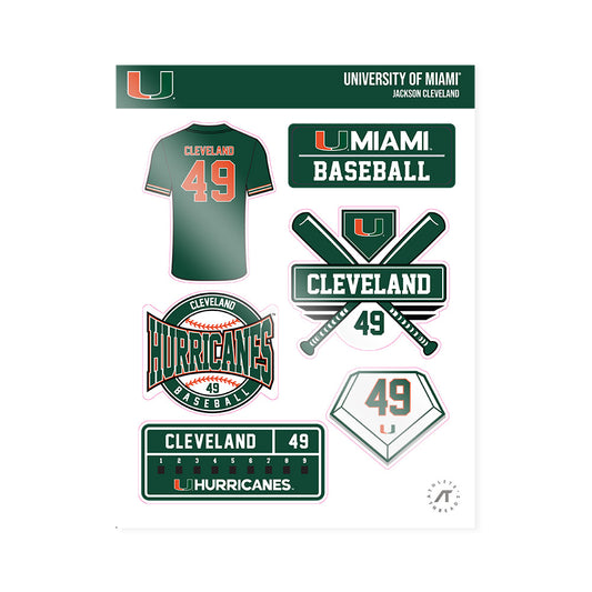 Miami - NCAA Baseball : Jackson Cleveland - Sticker Sheet-0
