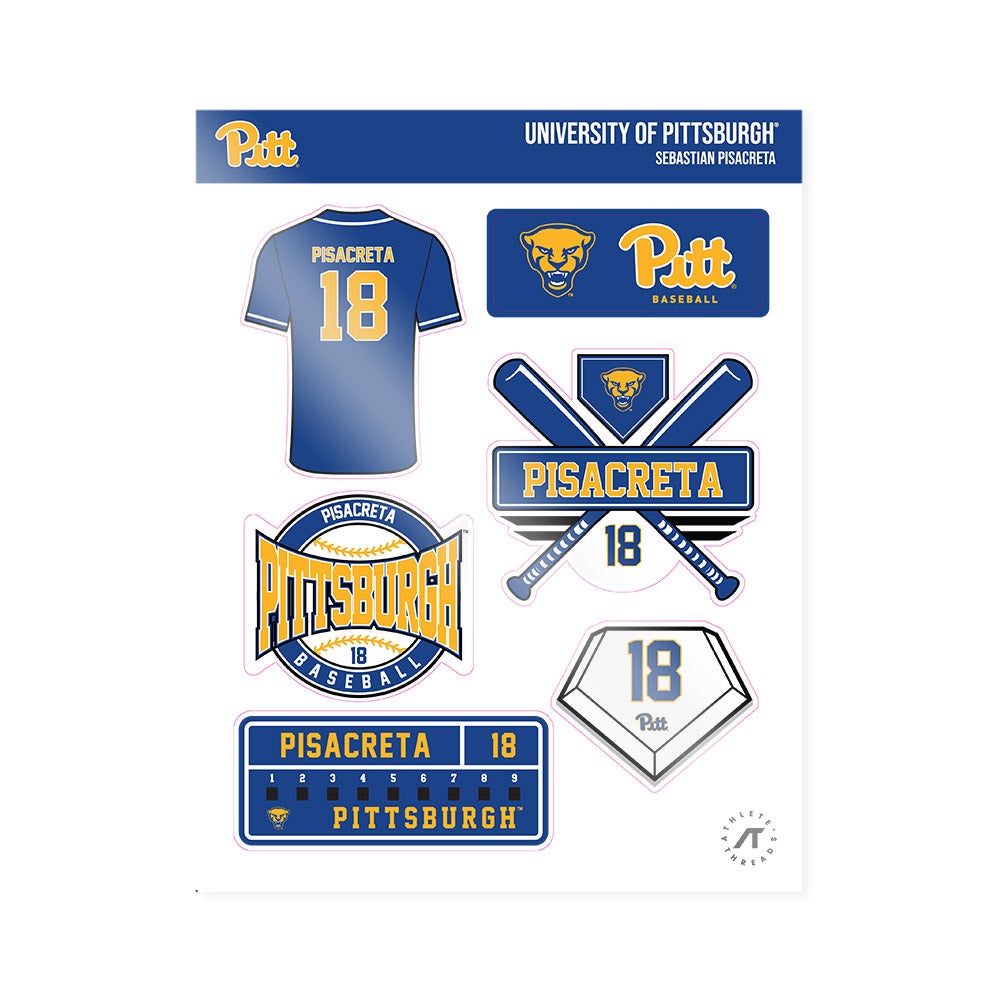 Pittsburgh - NCAA Baseball : Sebastian Pisacreta - Sticker Sheet-0