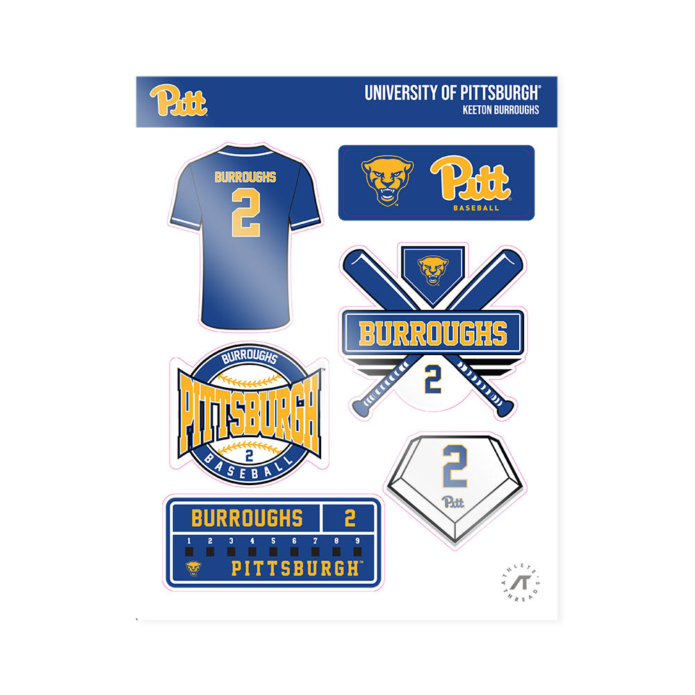Pittsburgh - NCAA Baseball : Keeton Burroughs - Sticker Sheet-0