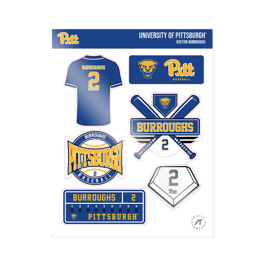 Pittsburgh - NCAA Baseball : Keeton Burroughs - Sticker Sheet-0
