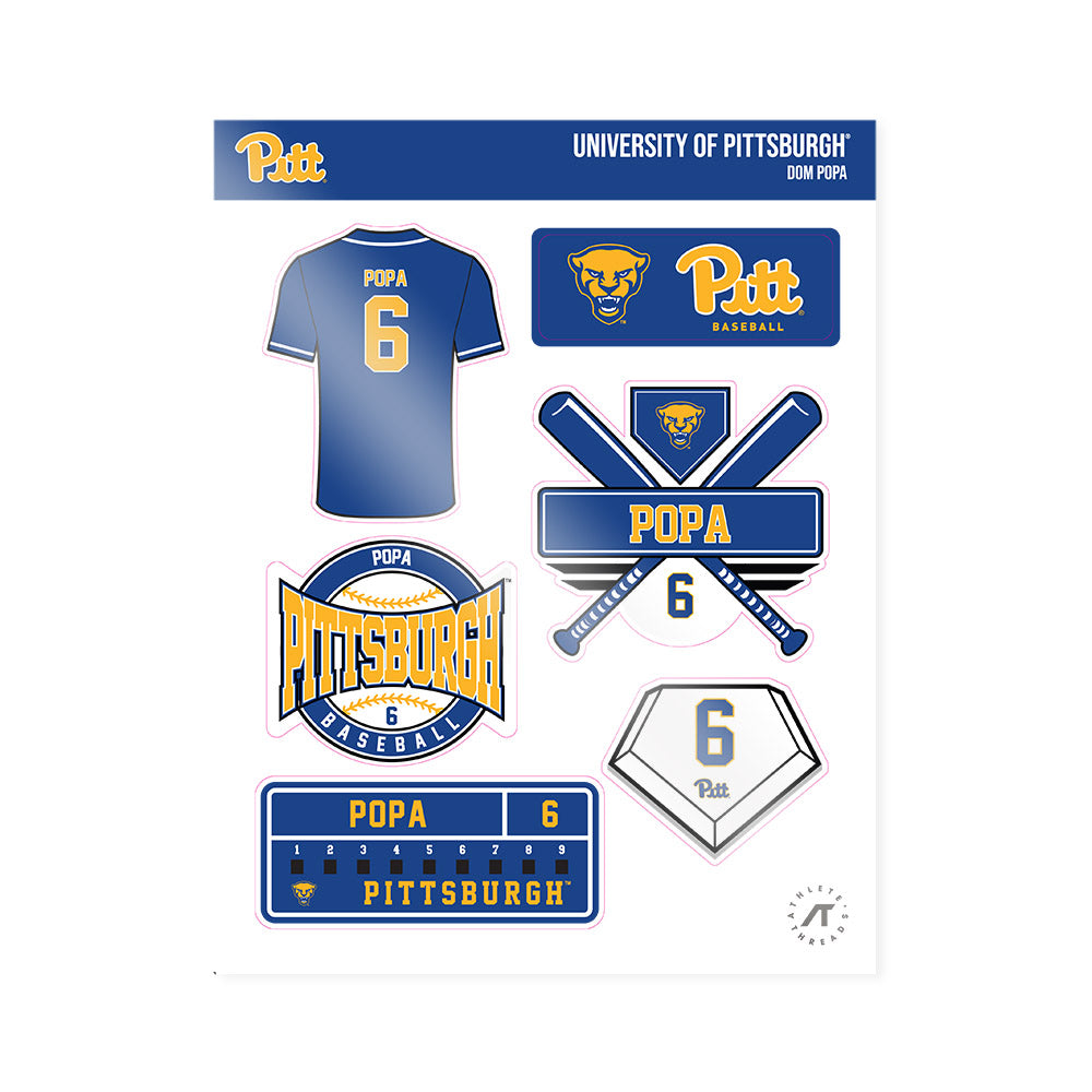 Pittsburgh - NCAA Baseball : Dom Popa - Sticker Sheet-0