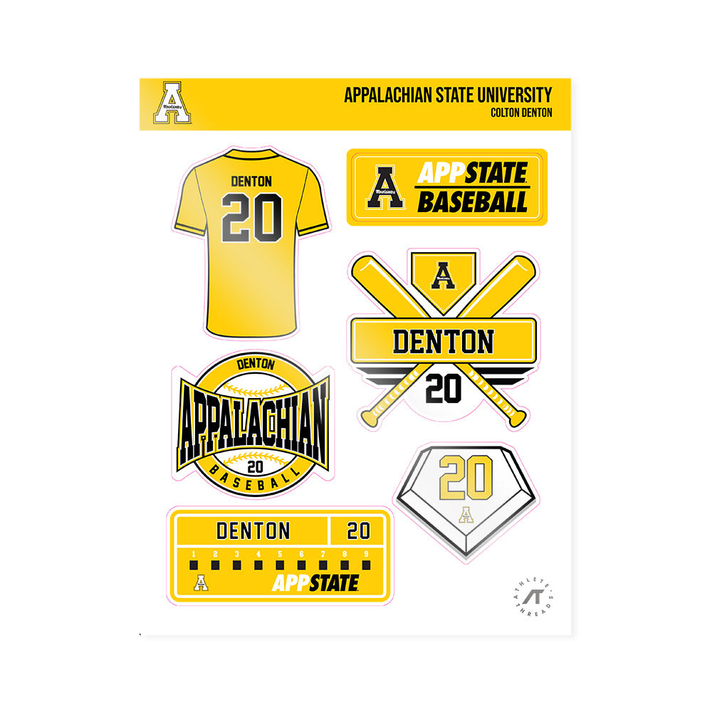 App State - NCAA Baseball : Colton Denton - Sticker Sheet-0