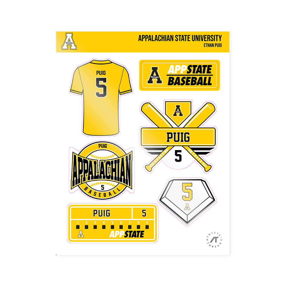 App State - NCAA Baseball : Ethan Puig - Sticker Sheet-0