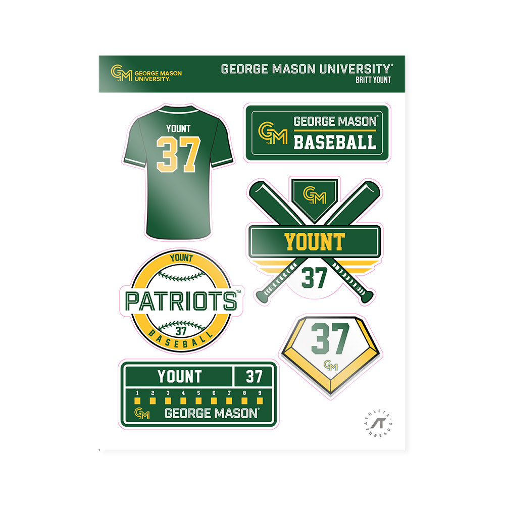 GMU - NCAA Baseball : Britt Yount - Sticker Sheet-0