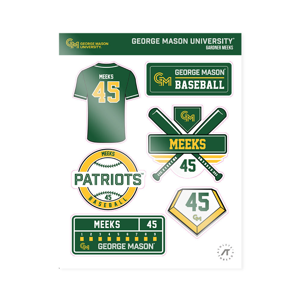 GMU - NCAA Baseball : Gardner Meeks - Sticker Sheet-0