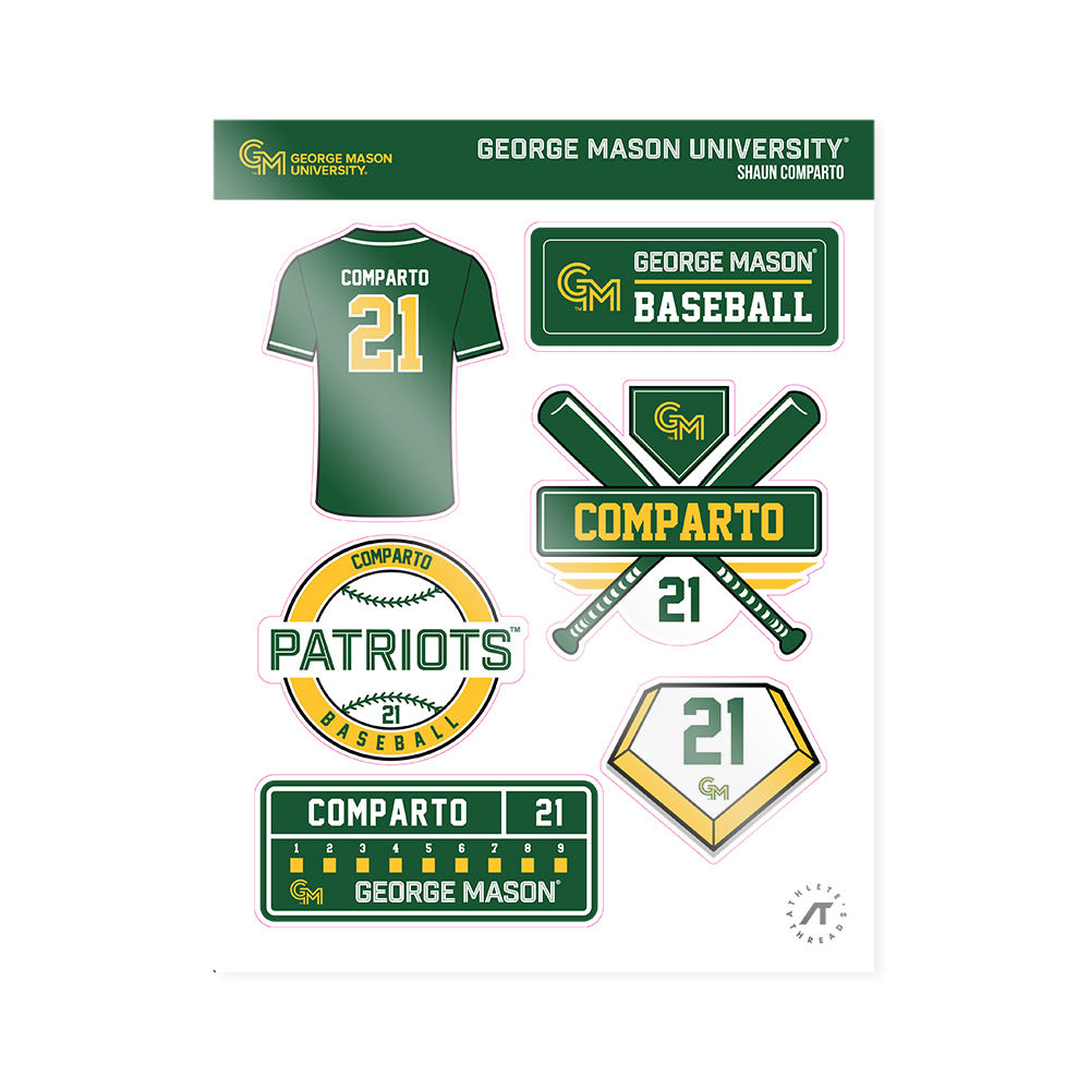 GMU - NCAA Baseball : Shaun Comparto - Sticker Sheet-0