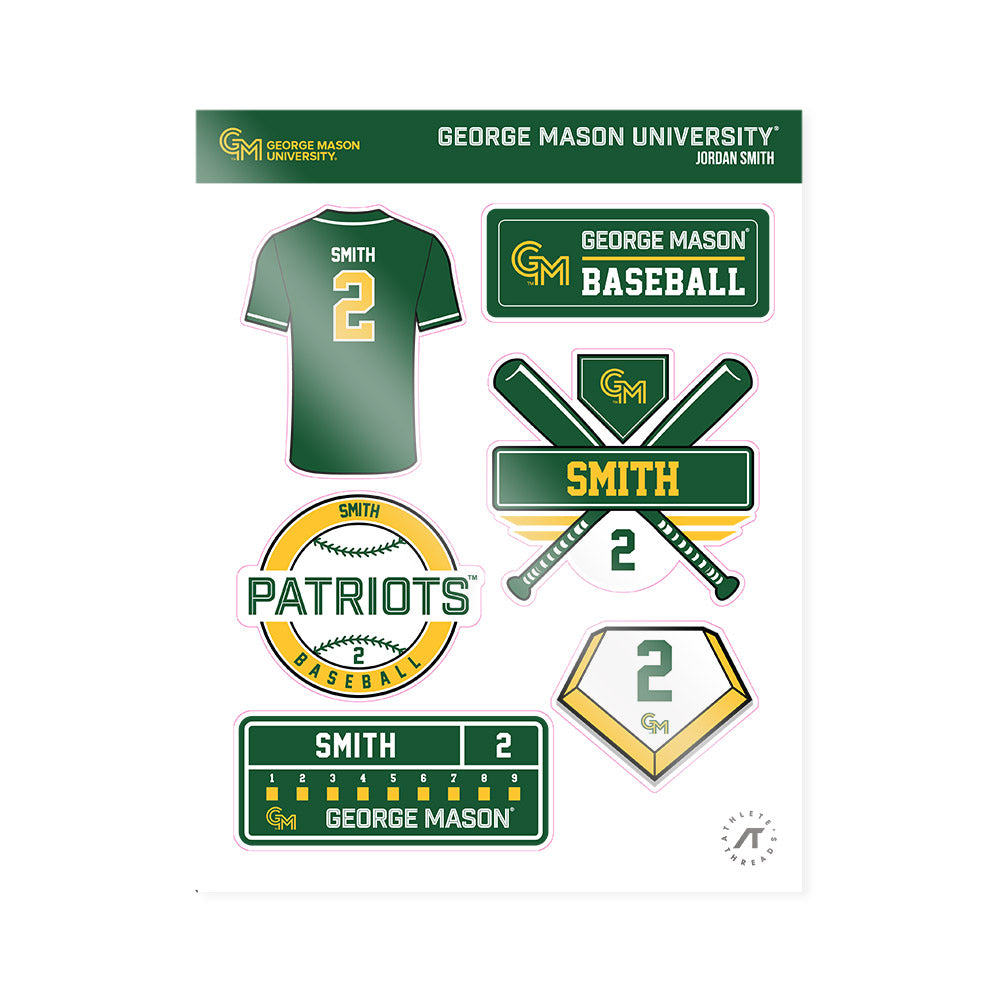 GMU - NCAA Baseball : Jordan Smith - Sticker Sheet-0
