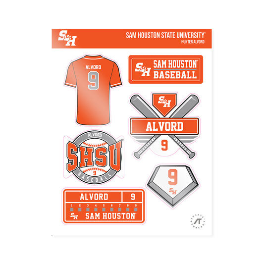 SHSU - NCAA Baseball : Hunter Alvord - Sticker Sheet-0