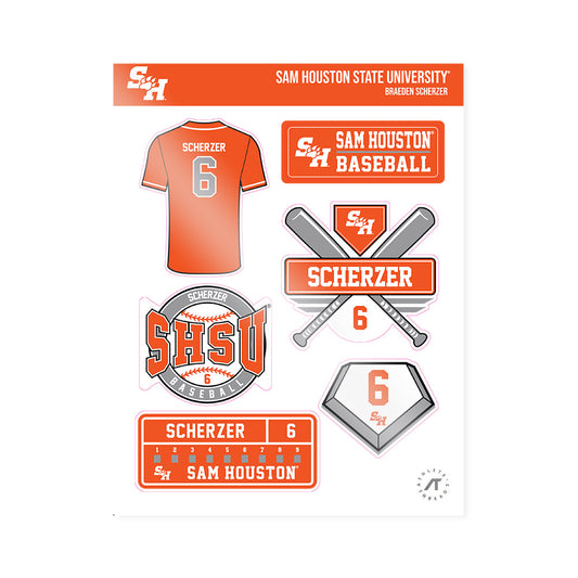 SHSU - NCAA Baseball : Braeden Scherzer - Sticker Sheet-0