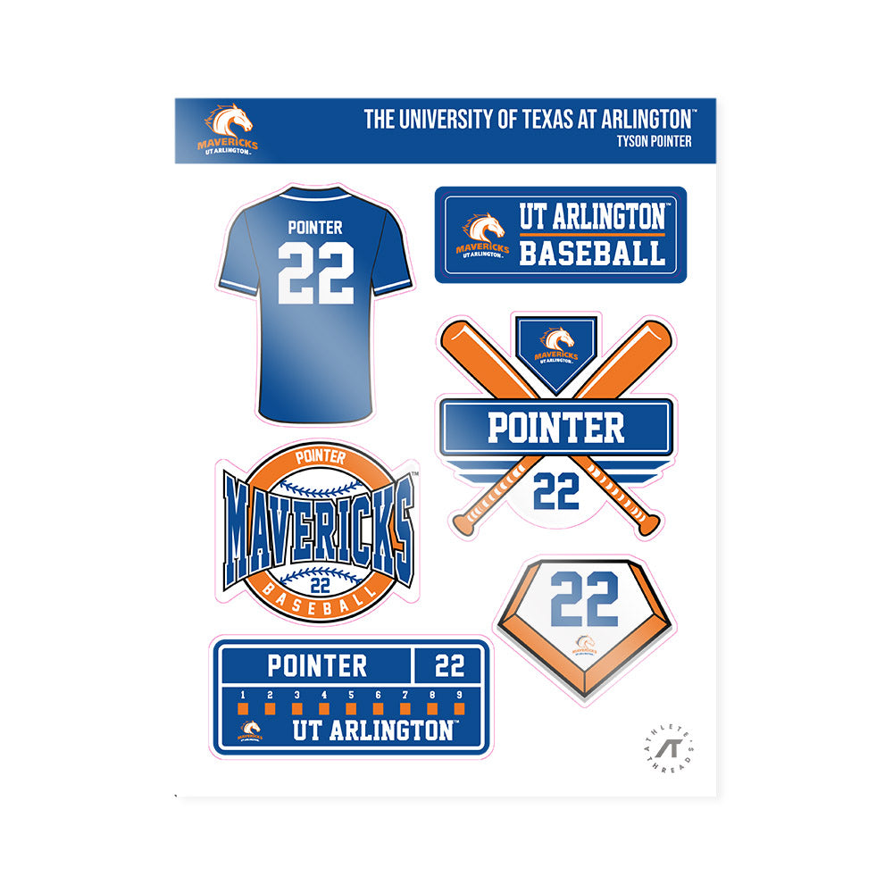 Texas Arlington - NCAA Baseball : Tyson Pointer - Sticker Sheet-0