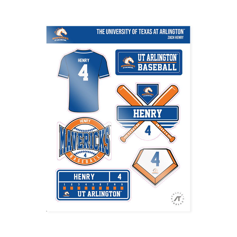 Texas Arlington - NCAA Baseball : Zach Henry - Sticker Sheet-0