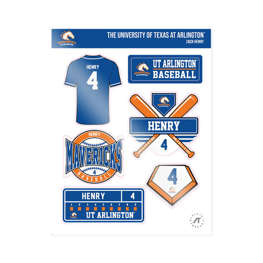 Texas Arlington - NCAA Baseball : Zach Henry - Sticker Sheet-0