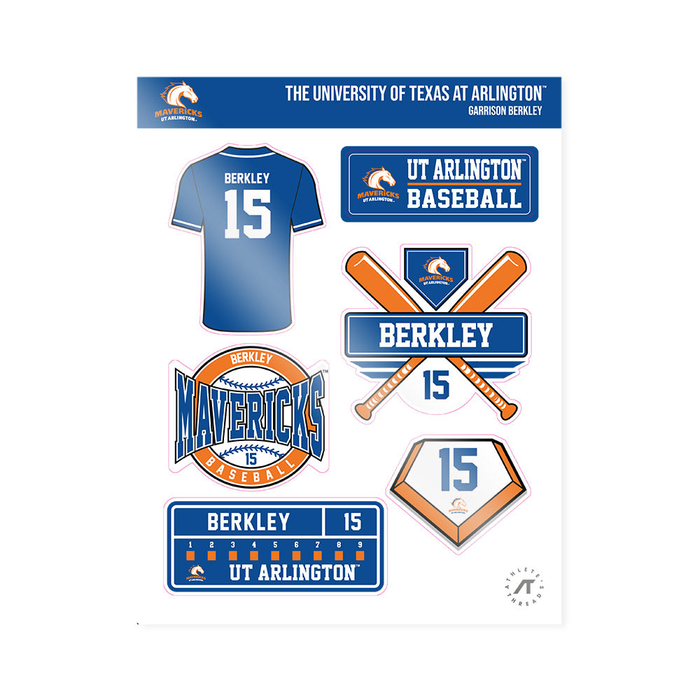 Texas Arlington - NCAA Baseball : Garrison Berkley - Sticker Sheet-0