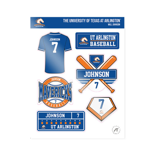 Texas Arlington - NCAA Baseball : Will Johnson - Sticker Sheet-0
