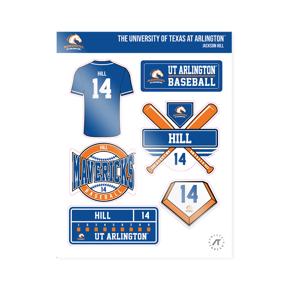 Texas Arlington - NCAA Baseball : Jackson Hill - Sticker Sheet-0