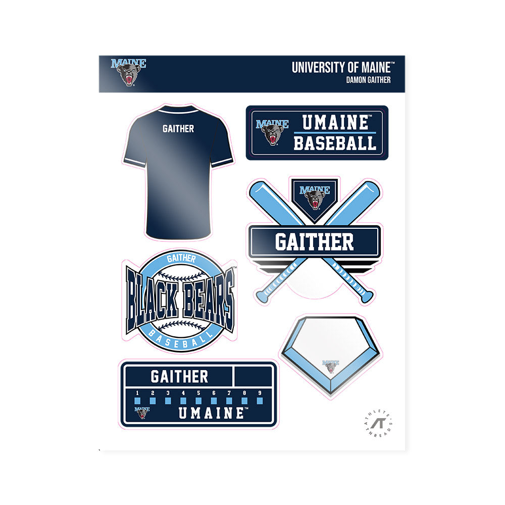 Maine - NCAA Baseball : Damon Gaither - Sticker Sheet-0