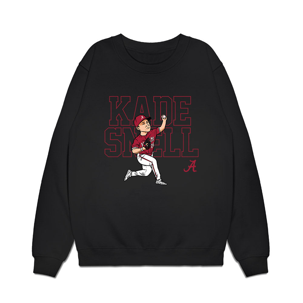 Alabama - NCAA Baseball : Kade Snell - Player Illustration Premium Crewneck Sweatshirt-0