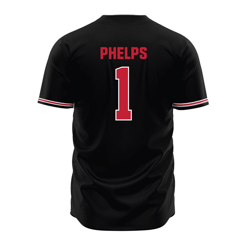 Georgia - NCAA Baseball : Tre Phelps - Black Jersey-1