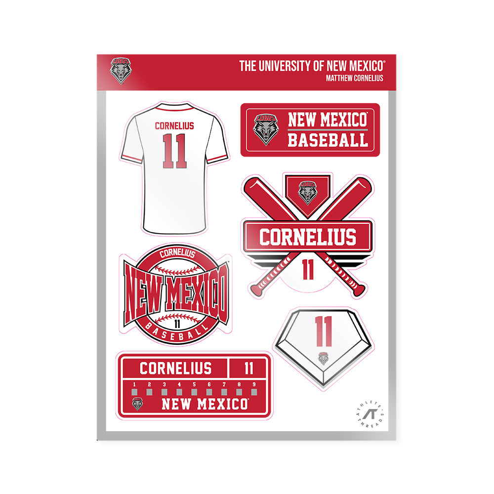 New Mexico - NCAA Baseball : Matthew Cornelius - Sticker Sheet-0
