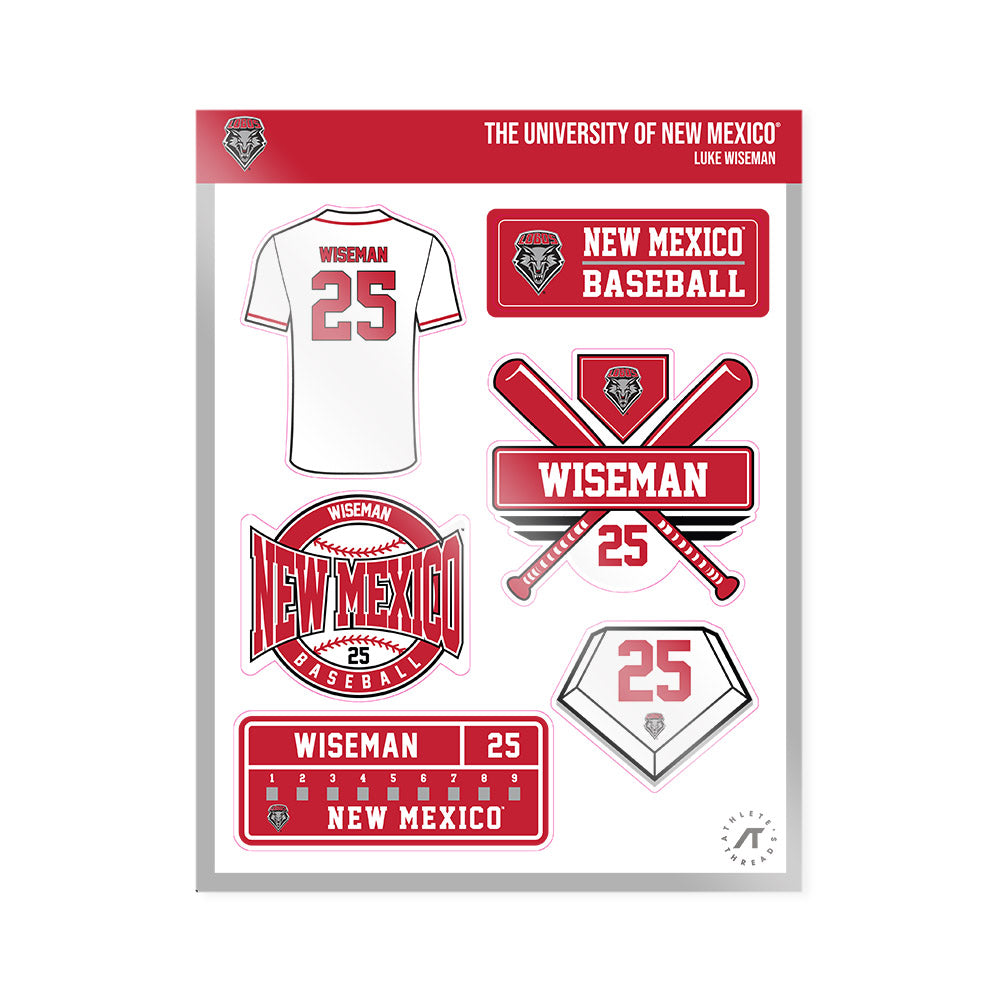 New Mexico - NCAA Baseball : Luke Wiseman - Sticker Sheet-0