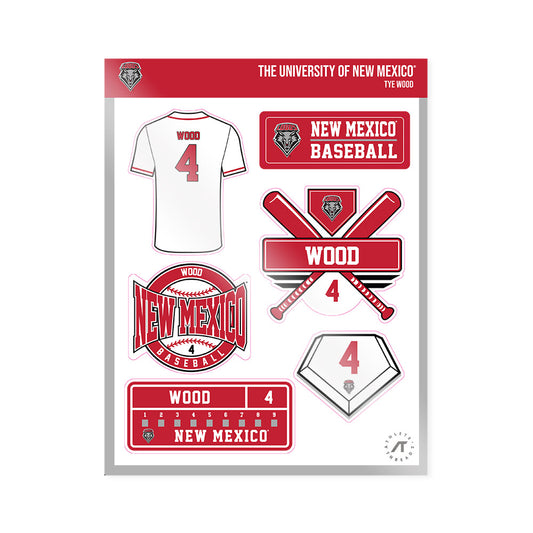 New Mexico - NCAA Baseball : Tye Wood - Sticker Sheet-0