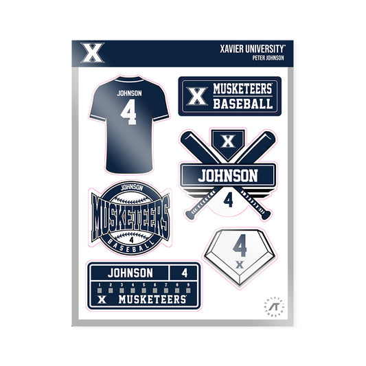 Xavier - NCAA Baseball : Peter Johnson - Sticker Sheet-0