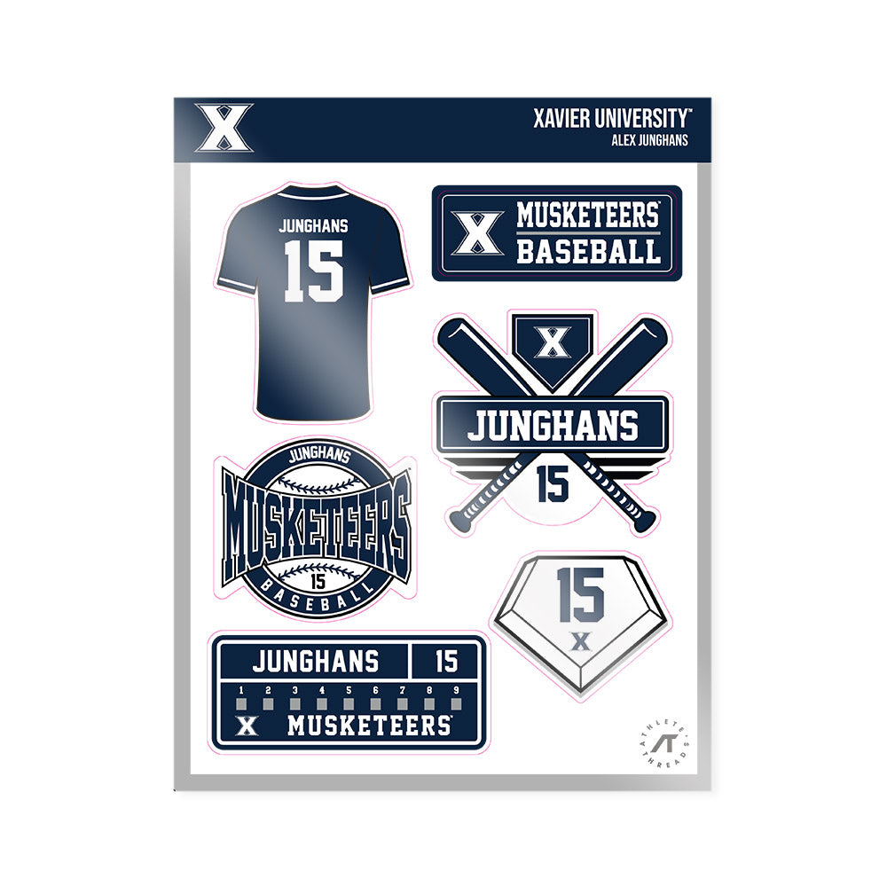Xavier - NCAA Baseball : Alex Junghans - Sticker Sheet-0